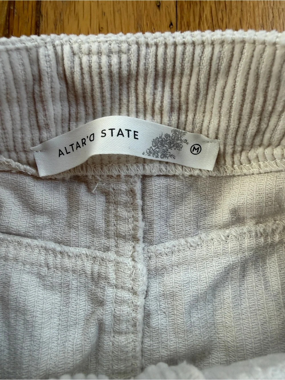 Altar’d state cream corduroy mini skirt